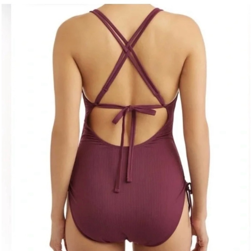 Time and Tru Mauve One-Piece Swimsuit - Picture 2 of 9